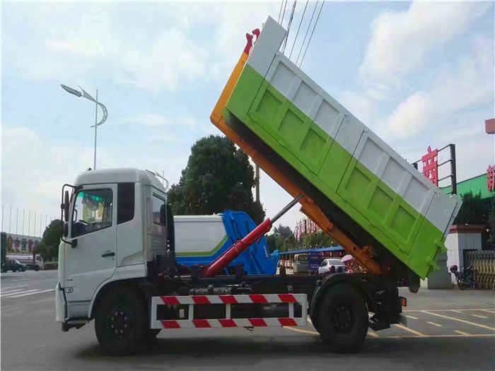 東風(fēng)天錦16噸車廂可卸式垃圾車（可裝建筑垃圾）